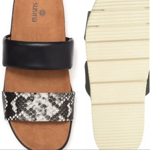 Nib SUSINA Sandal in Black/White Snake size 7.5 retail $50 - Picture 4 of 13